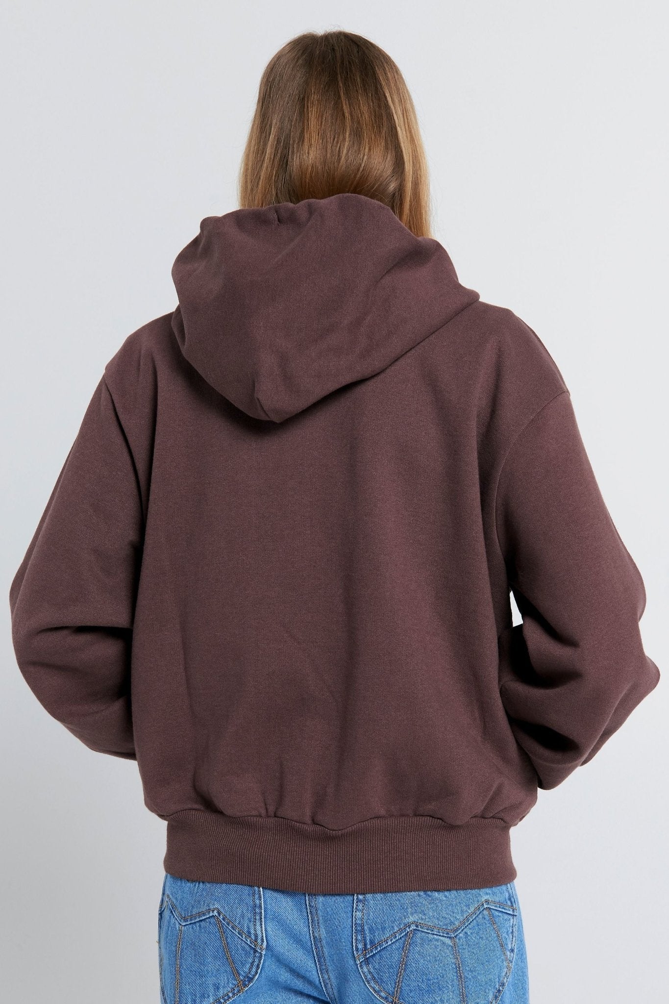 Karen Walker | Runaway Girl Cropped Oversize Hoodie | Chocolate Brown | Palm Boutique