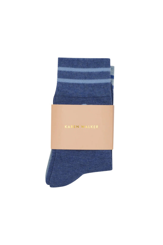 Karen Walker | Runaway Girl Socks 2pk | Blue Light Blue | Palm Boutique