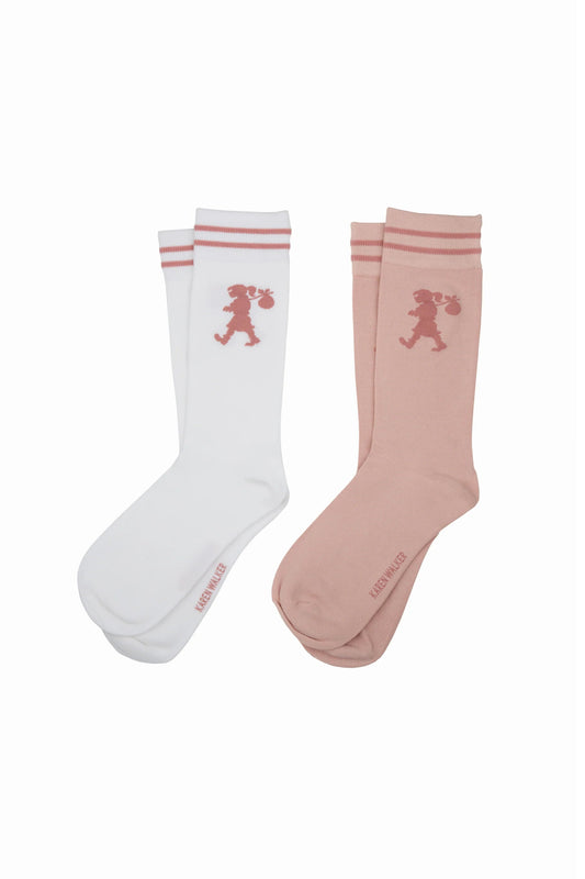 Karen Walker | Runaway Girl Socks 2pk | Pink White | Palm Boutique