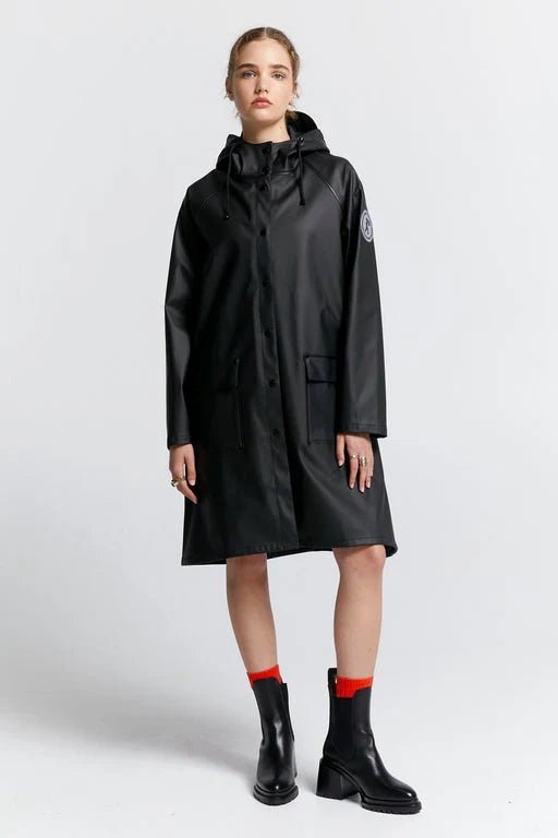 Karen Walker | Runaway Long Raincoat Black | Palm Boutique