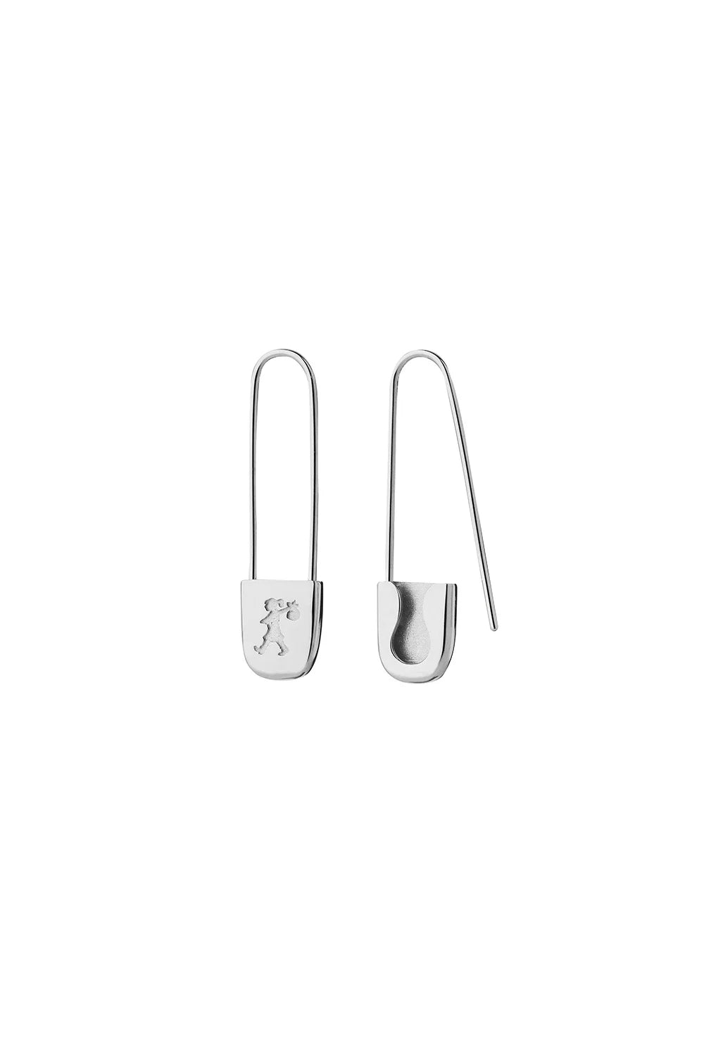 Karen Walker | Runaway Safety Pin Earrings | Silver | Palm Boutique