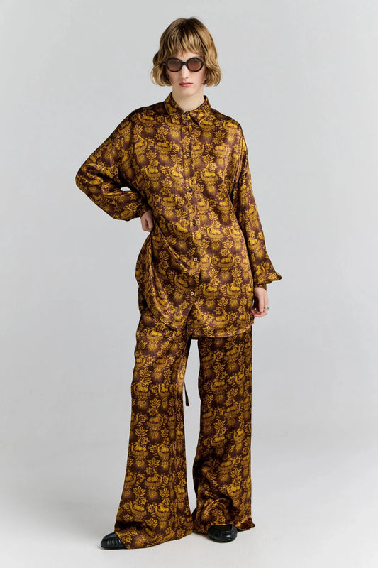 Karen Walker | Squall Shirt | Chocolate Multi | Palm Boutique