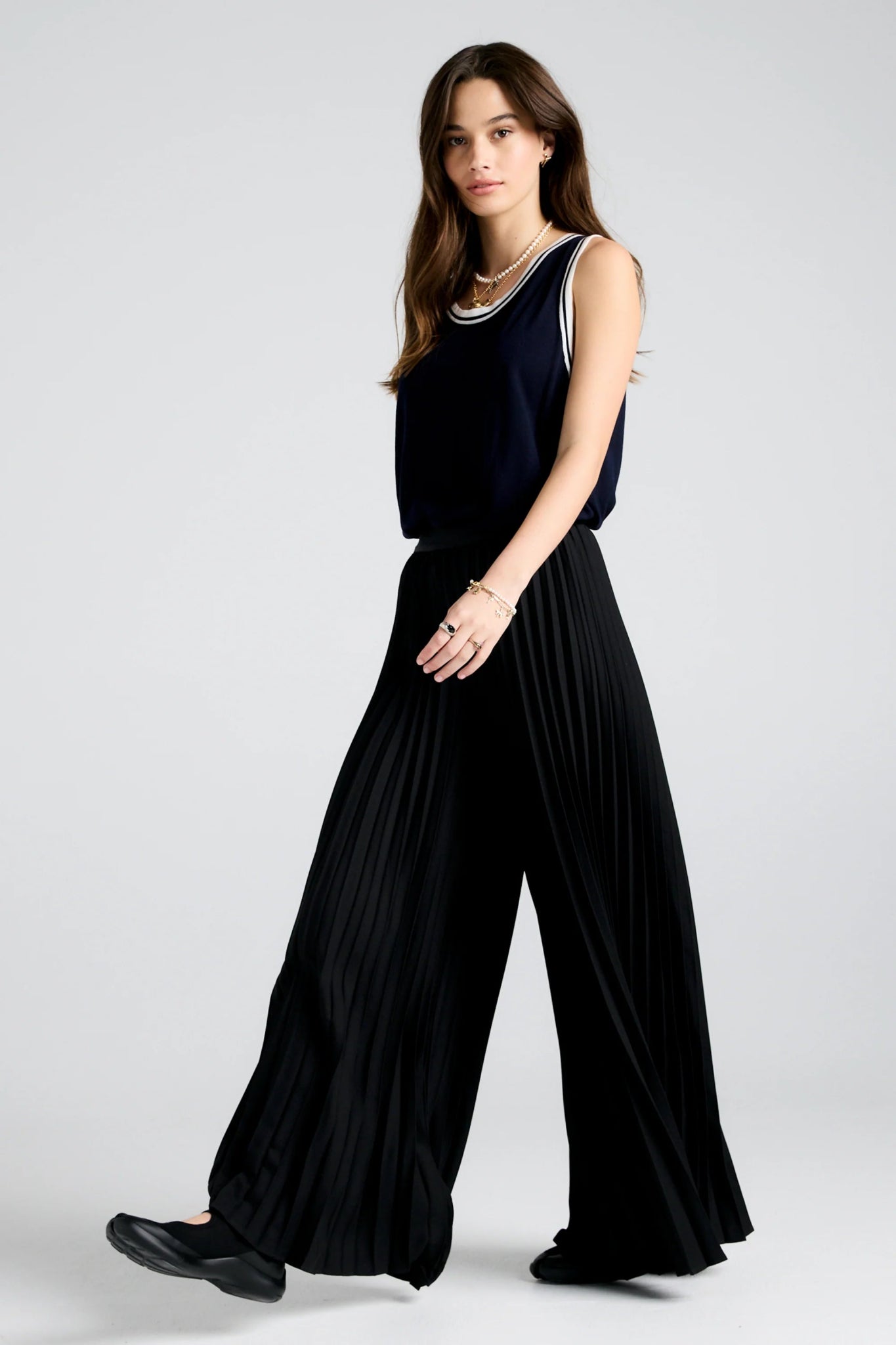 Karen Walker | Sunray Pleated Pants | Black | Palm Boutique
