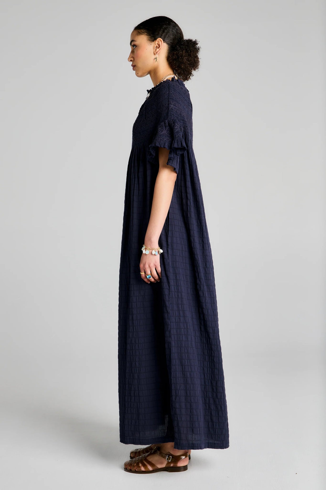 Karen Walker | Theia Smocked Dress | Navy | Palm Boutique