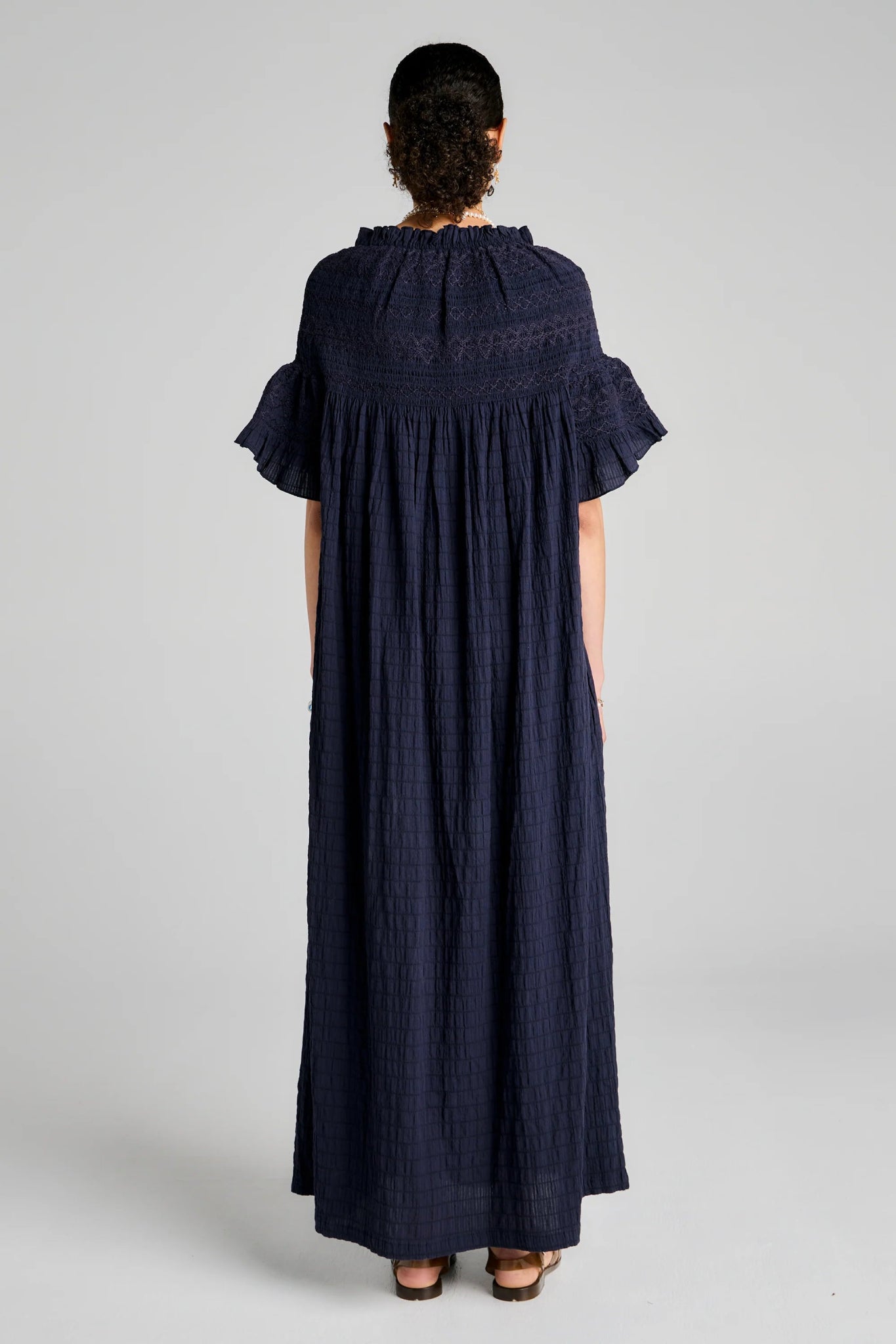Karen Walker | Theia Smocked Dress | Navy | Palm Boutique
