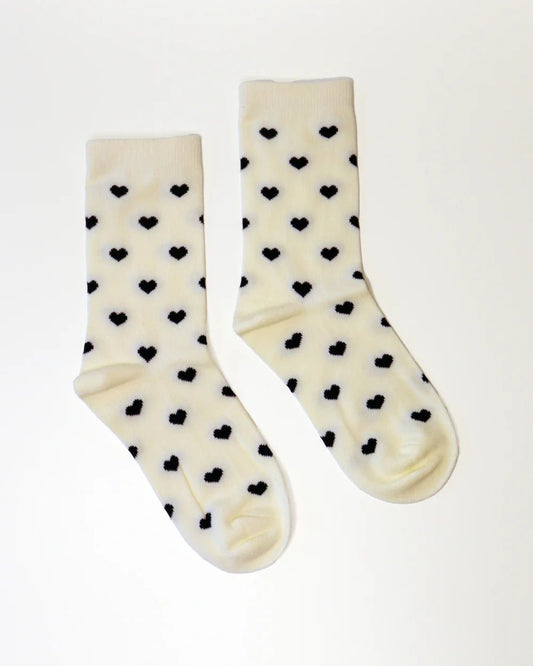Kathryn Wilson | Heart Sock | Cream/Black | Palm Boutique