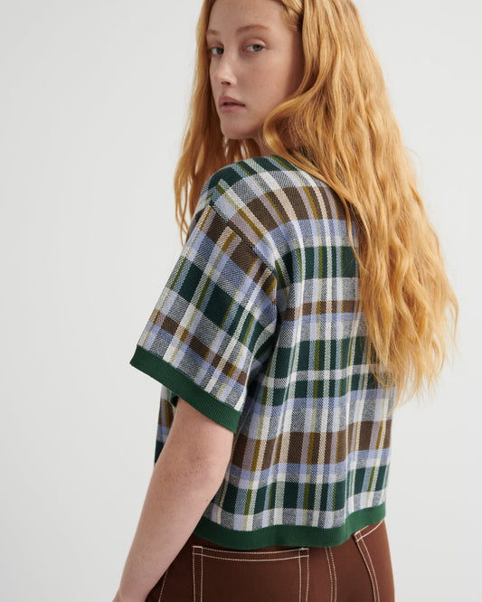 kowtow | Chequered Tee | Forest | Palm Boutique