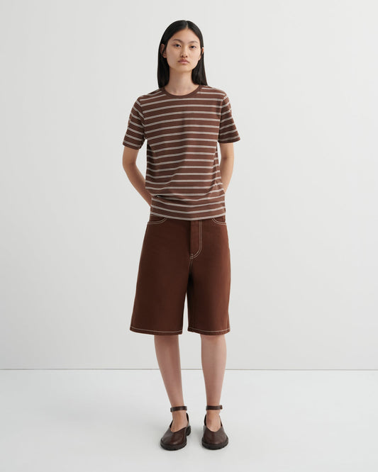 kowtow | Classic Tee | Brown Stripe | Palm Boutique