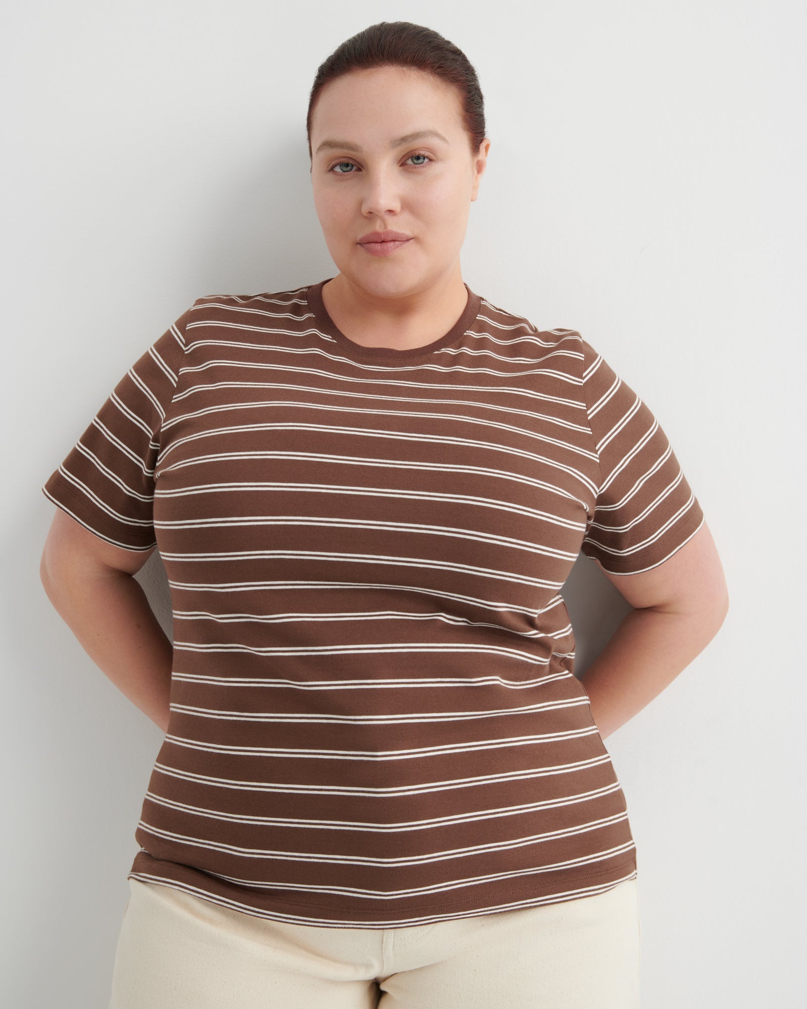 kowtow | Classic Tee | Brown Stripe | Palm Boutique