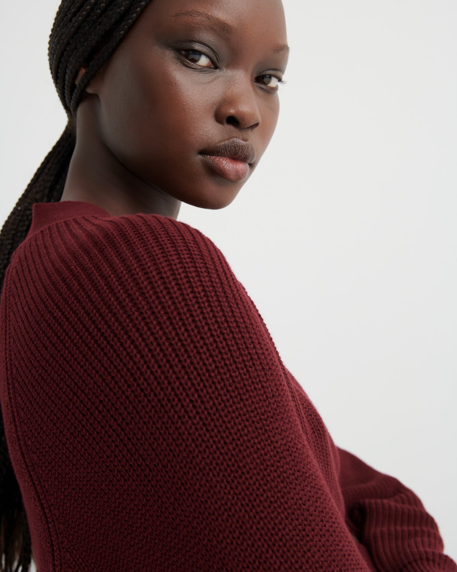 kowtow | Composure Cardi | Maroon | Palm Boutique