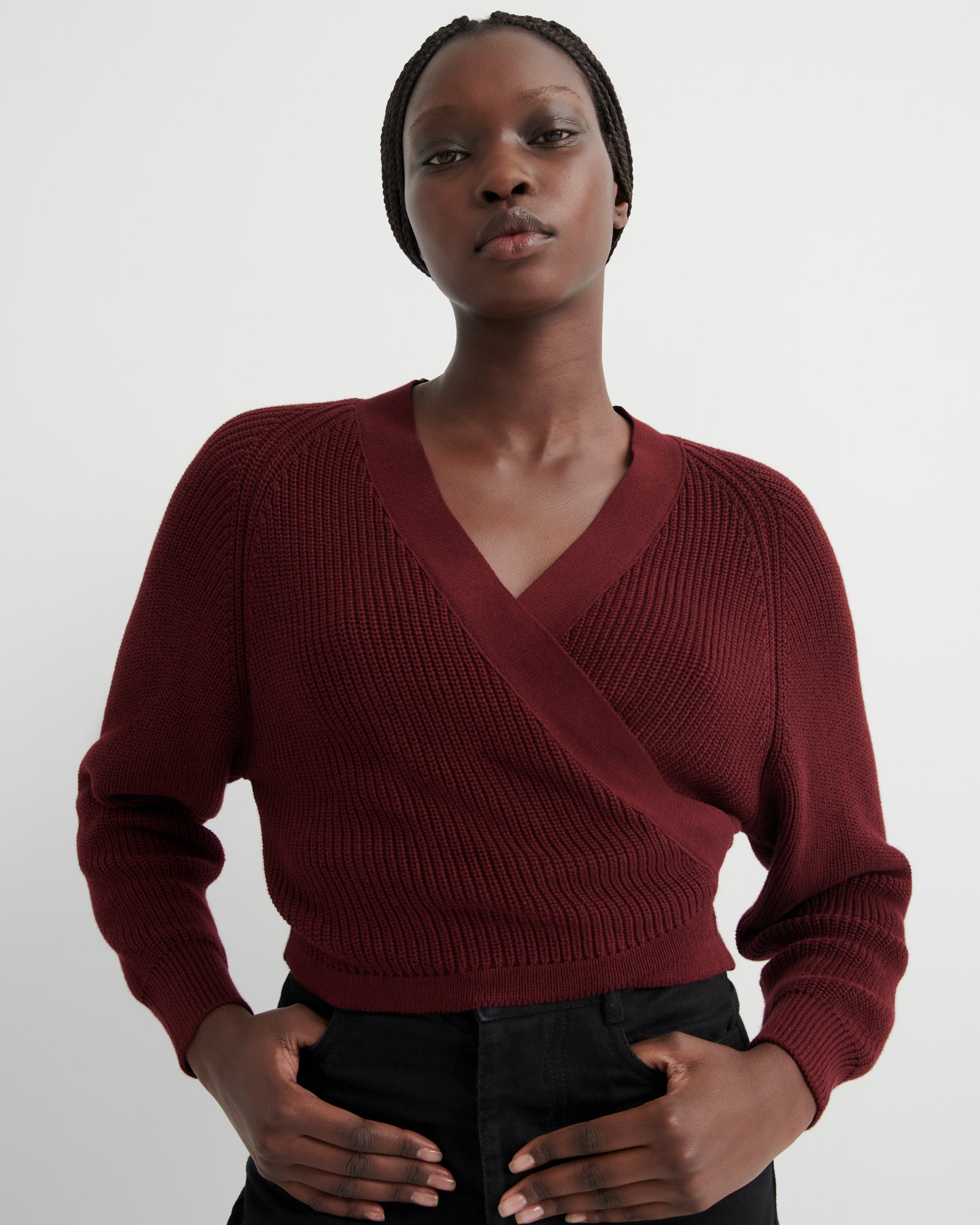 kowtow | Composure Cardi | Maroon | Palm Boutique