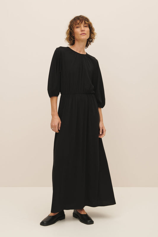 kowtow | Gather Drape Dress | Black | Palm Boutique