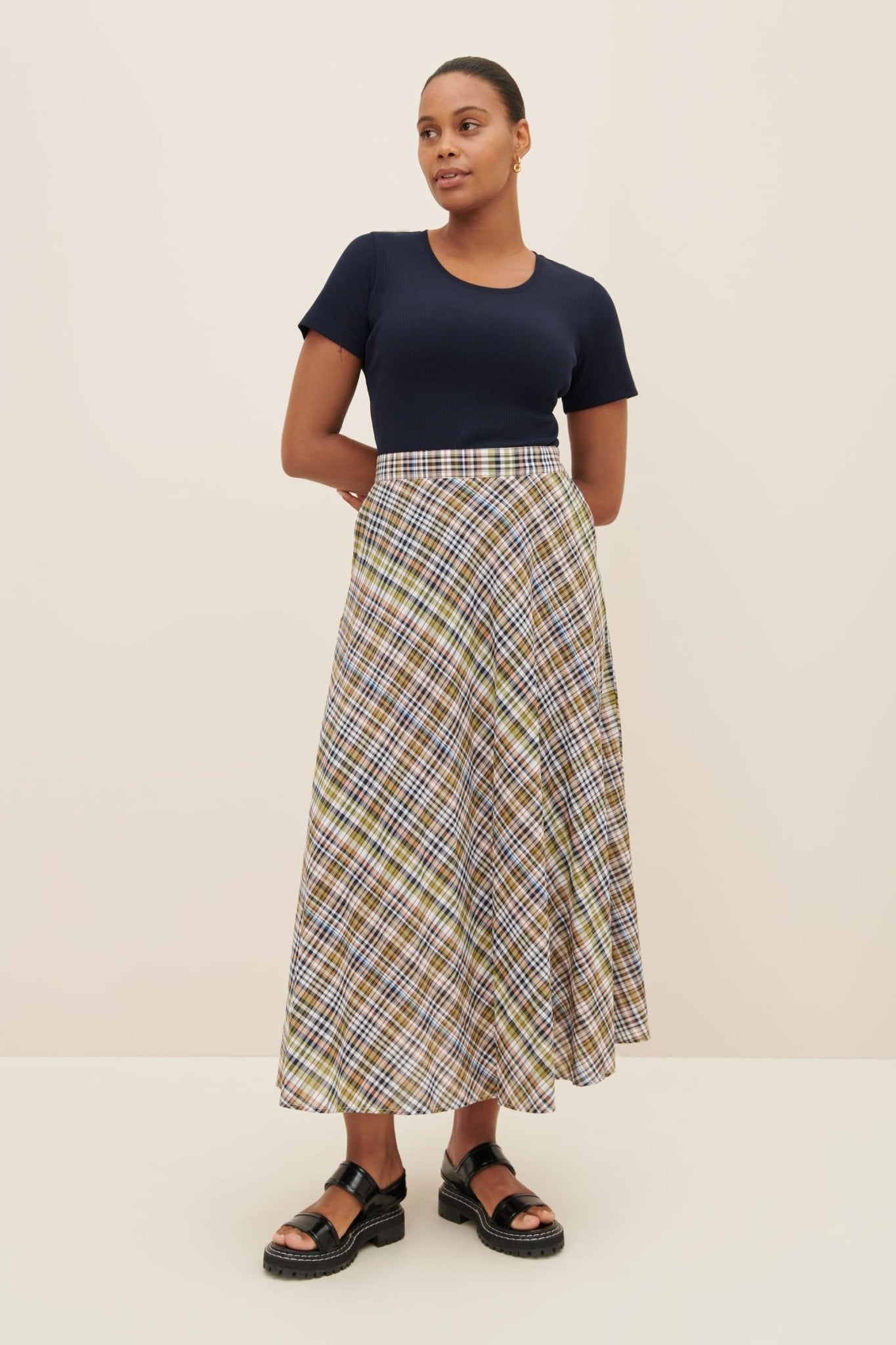 kowtow | Helene Skirt | Vista Check | Palm Boutique