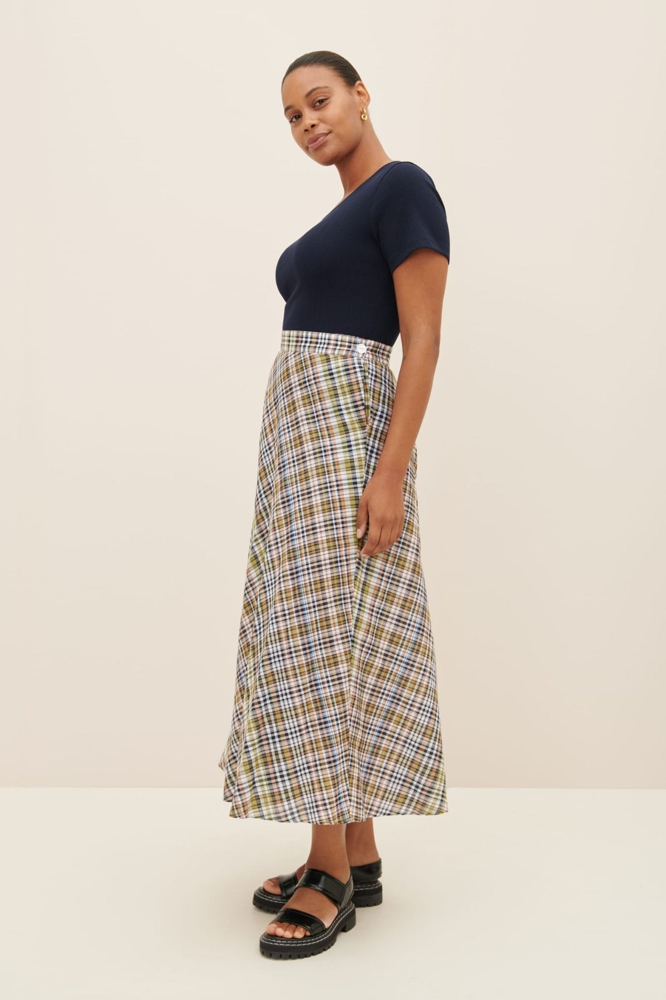kowtow | Helene Skirt | Vista Check | Palm Boutique