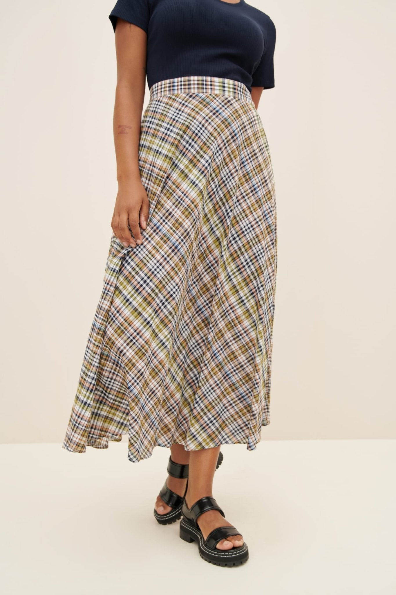 kowtow | Helene Skirt | Vista Check | Palm Boutique