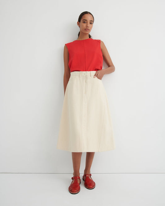 kowtow | Jubilee Skirt | Ecru Denim | Palm Boutique