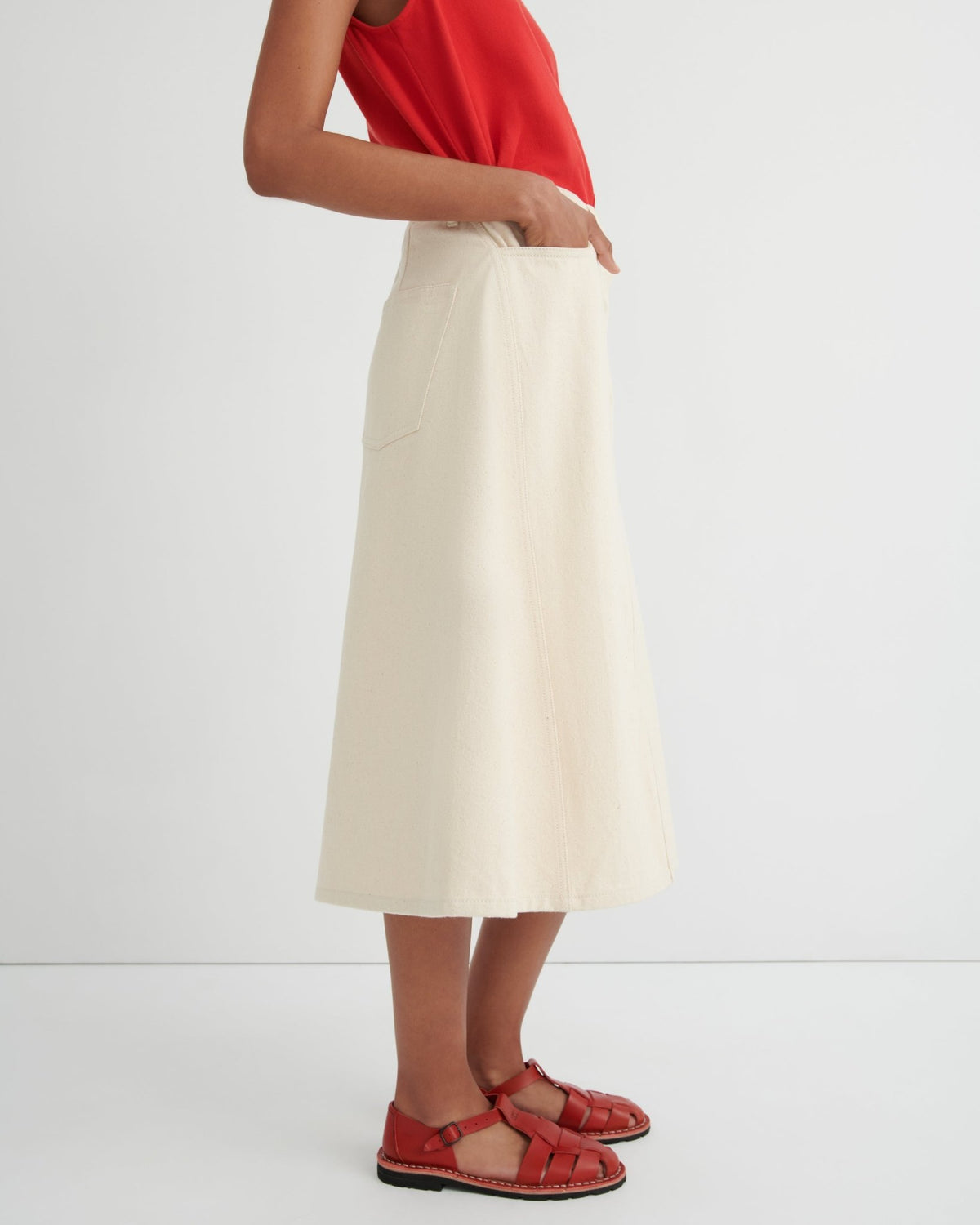 kowtow | Jubilee Skirt | Ecru Denim | Palm Boutique