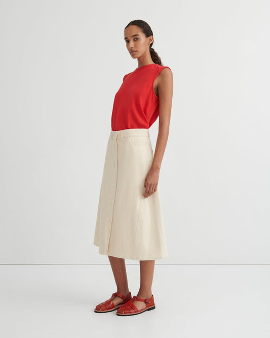 kowtow | Jubilee Skirt | Ecru Denim | Palm Boutique