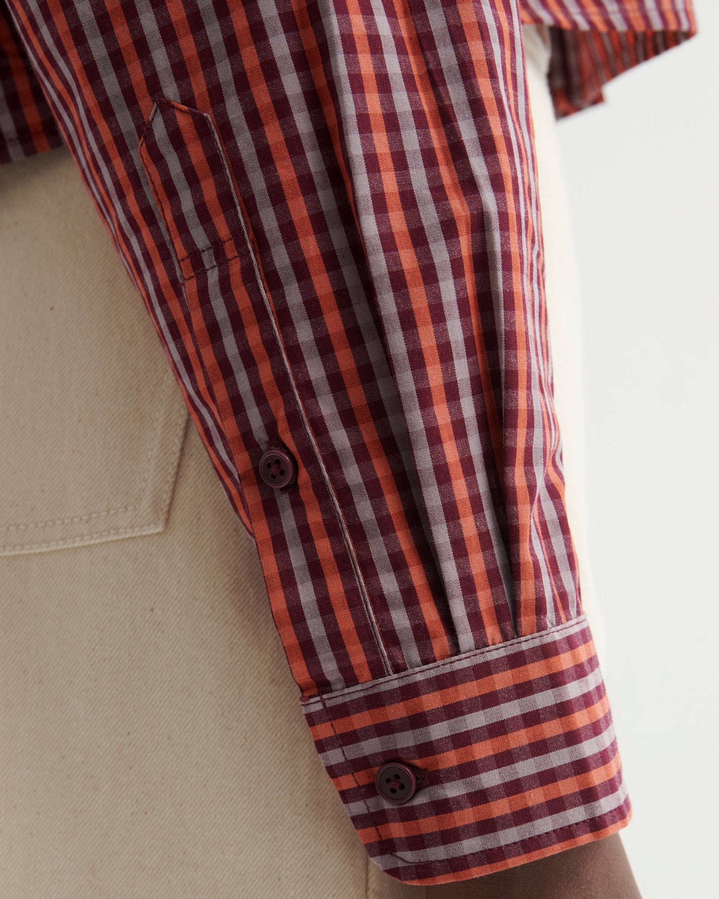 kowtow | Lauren Shirt | Maroon Check | Palm Boutique