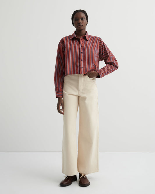 kowtow | Lauren Shirt | Maroon Check | Palm Boutique