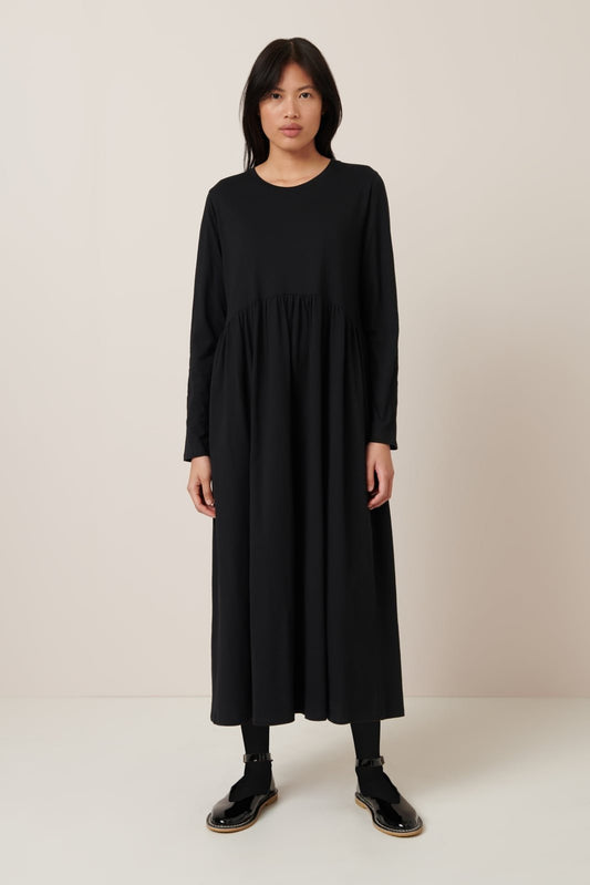 kowtow | Long Sleeve Gather Dress | Black | Palm Boutique