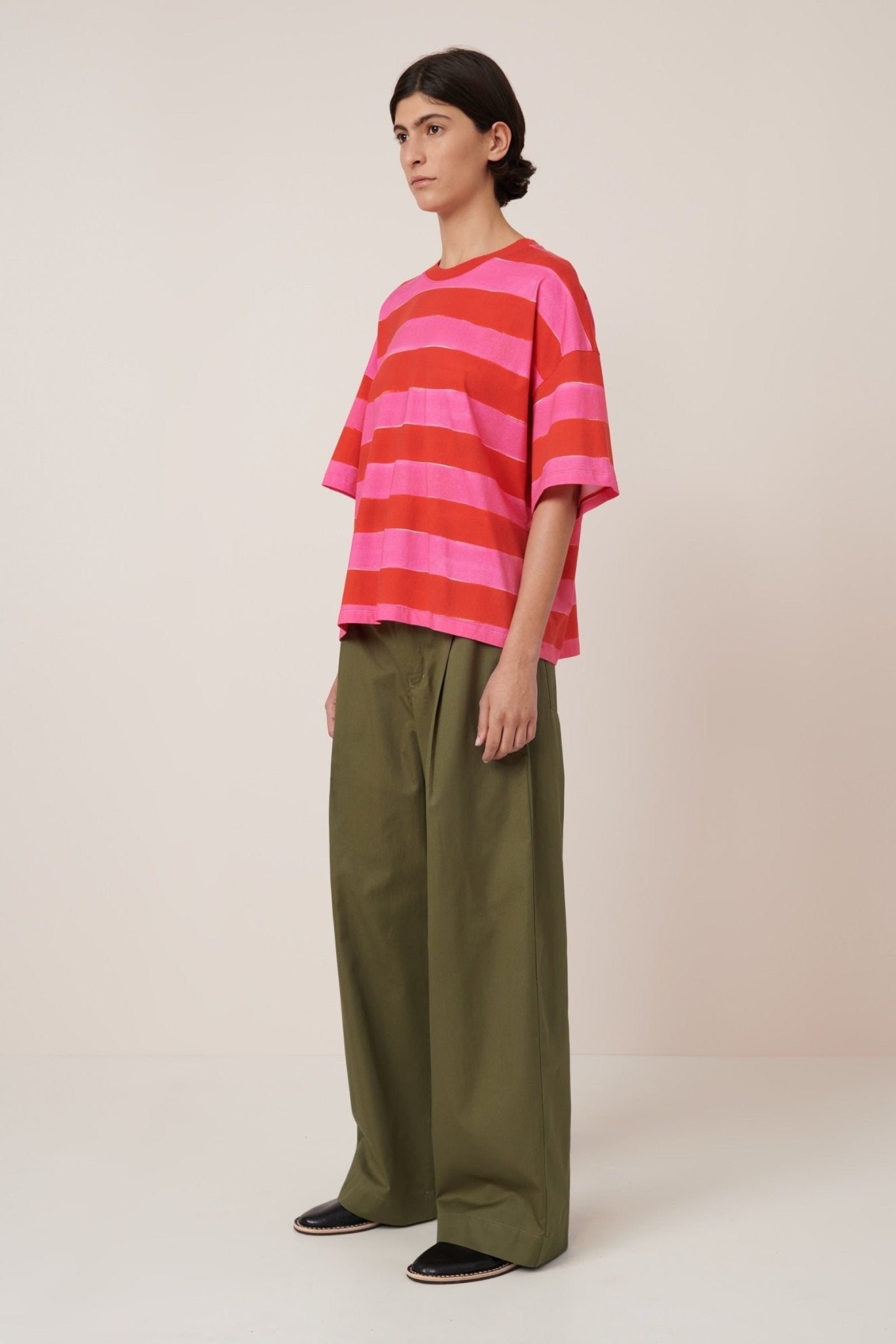 kowtow | Oversized Boxy Tee | Painted Stripe | Palm Boutique