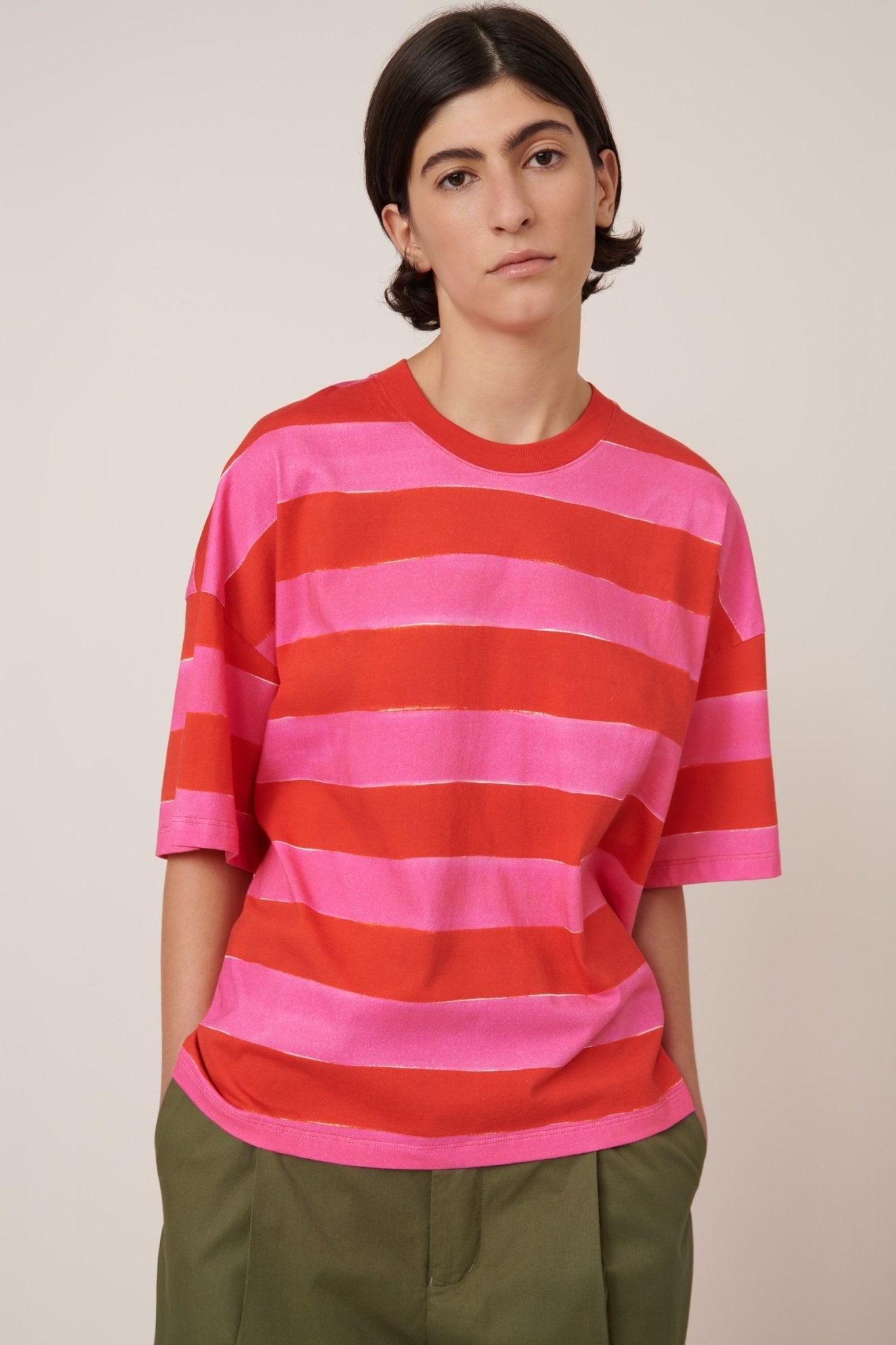 kowtow | Oversized Boxy Tee | Painted Stripe | Palm Boutique