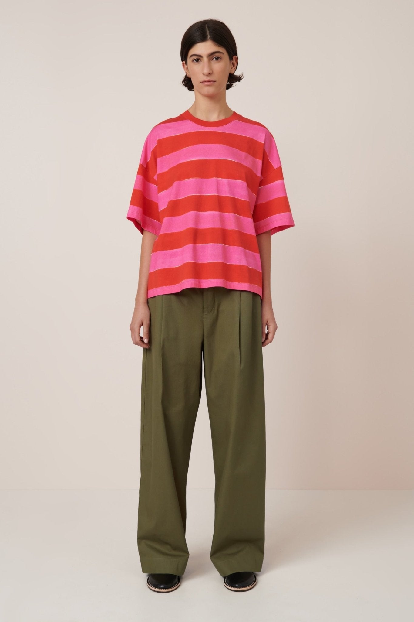 kowtow | Oversized Boxy Tee | Painted Stripe | Palm Boutique