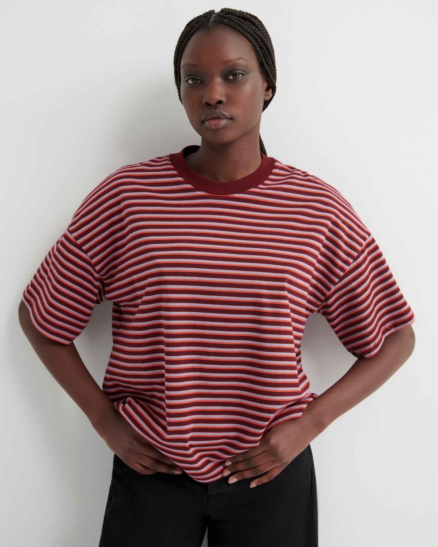 kowtow | Oversized Boxy Tee | Stack Stripe | Palm Boutique