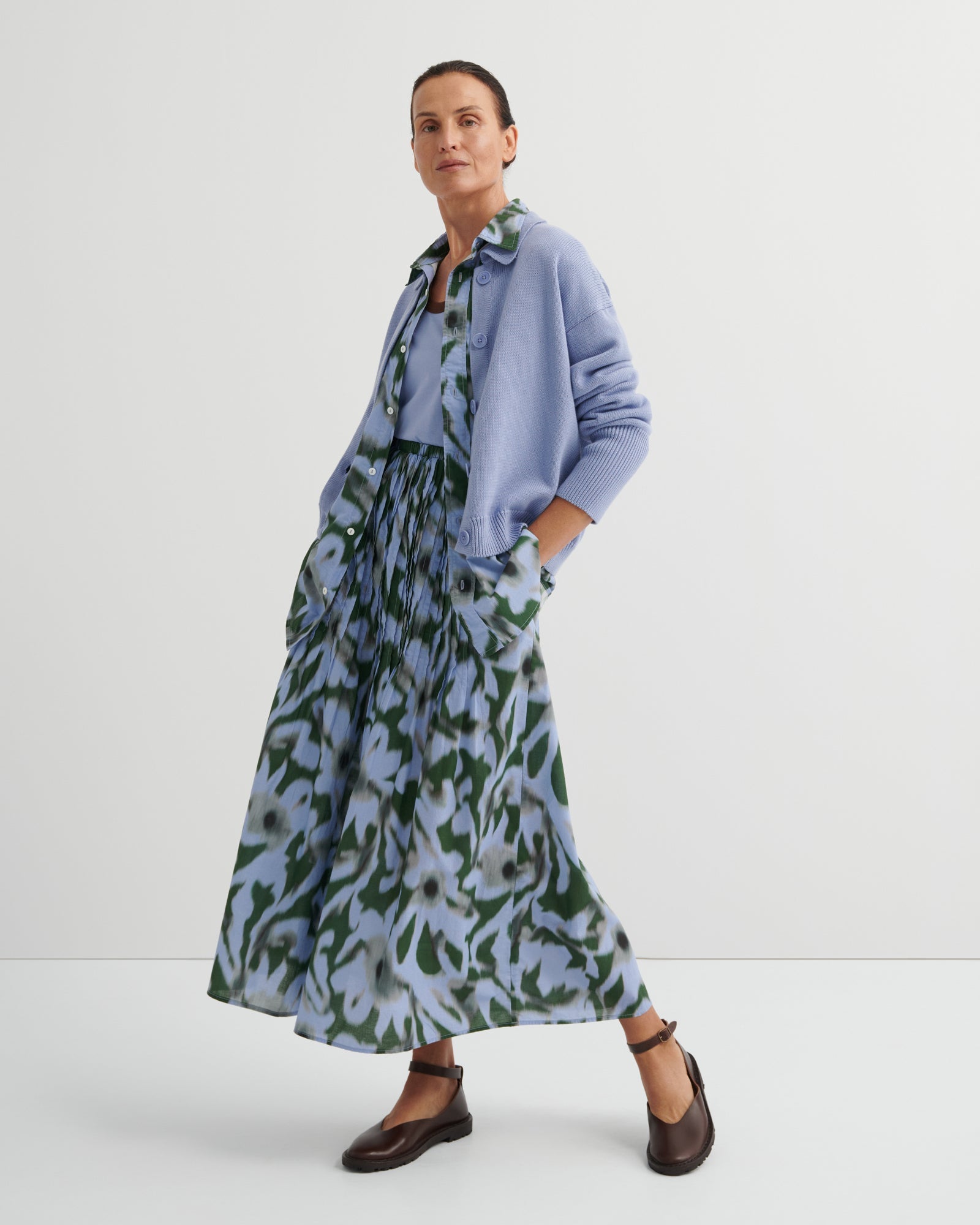 kowtow | Poet Skirt | Misty Floral | Palm Boutique