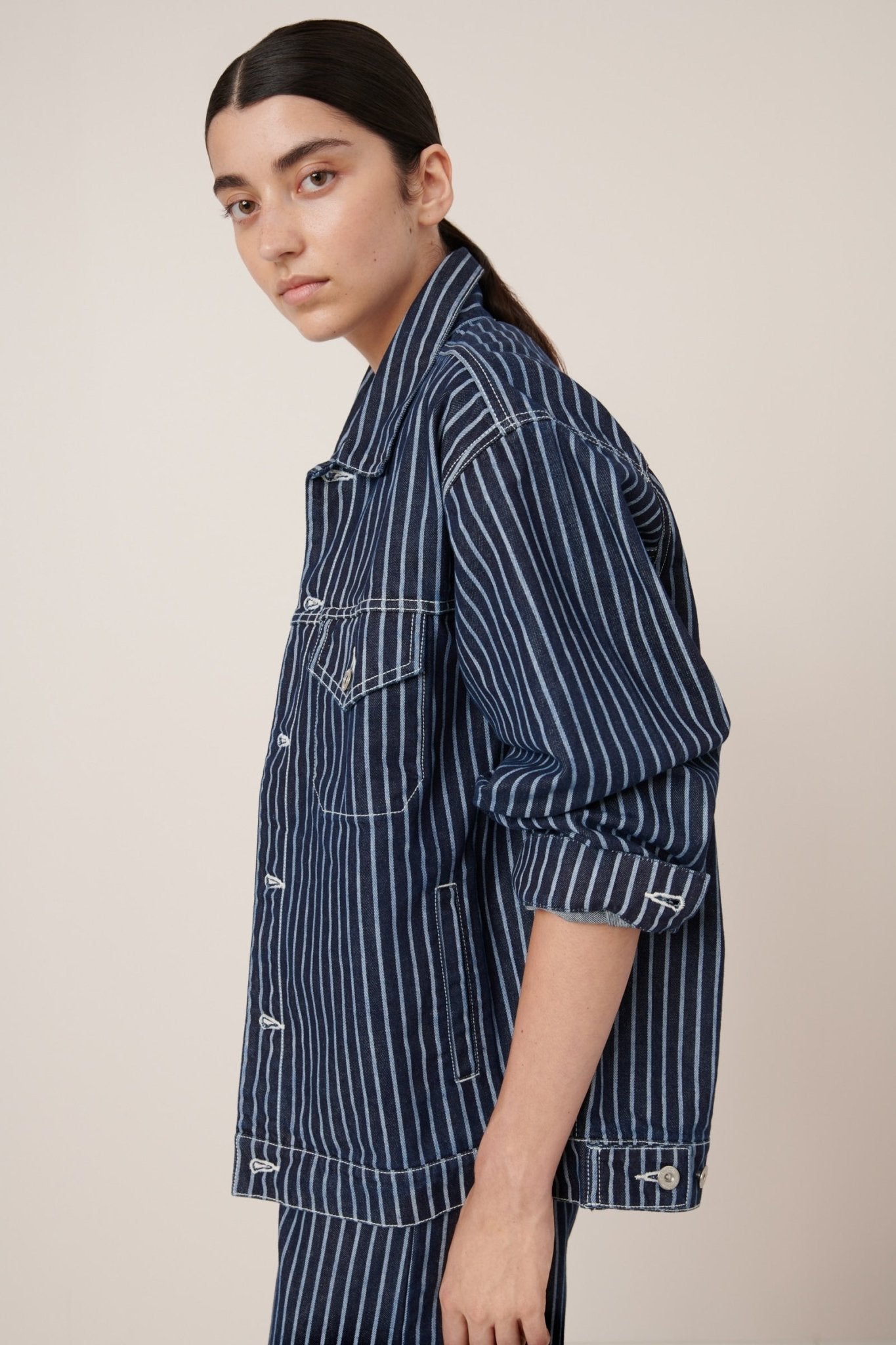 kowtow | Riley Jacket | Chalk Stripe | Palm Boutique