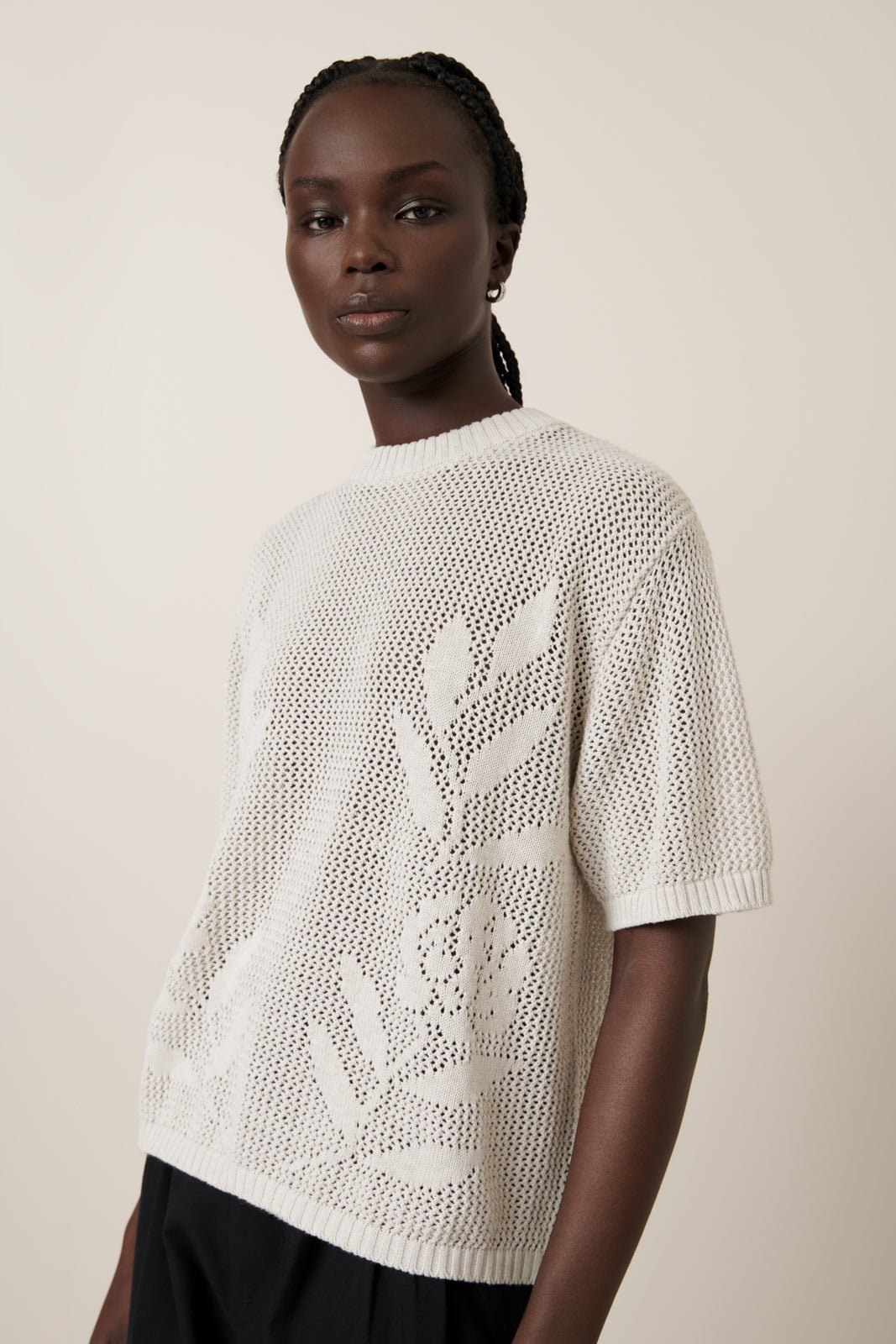 kowtow | Rosa Tee | Oat Melange | Palm Boutique