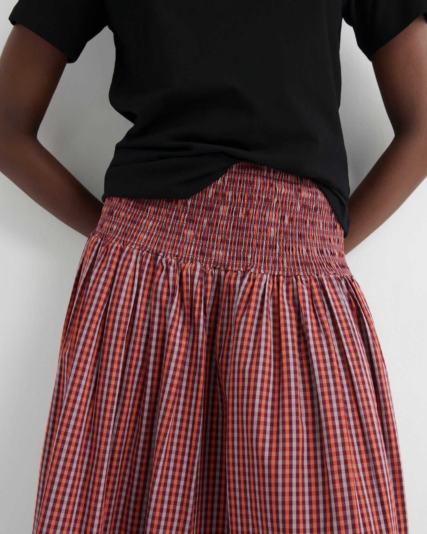 kowtow | Weaver Skirt | Maroon Check | Palm Boutique