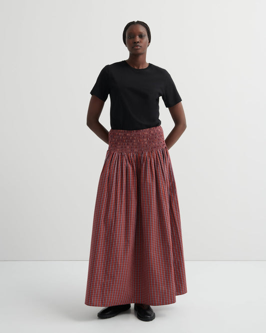 kowtow | Weaver Skirt | Maroon Check | Palm Boutique