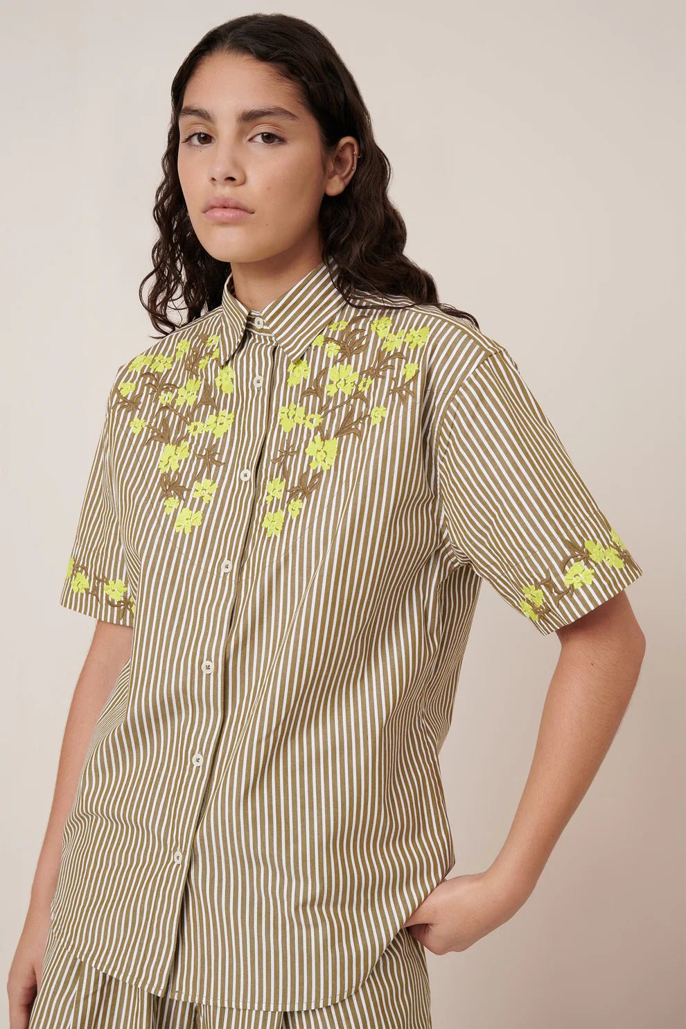 kowtow | Wildflower Shirt | Treetop Stripe | Palm Boutique