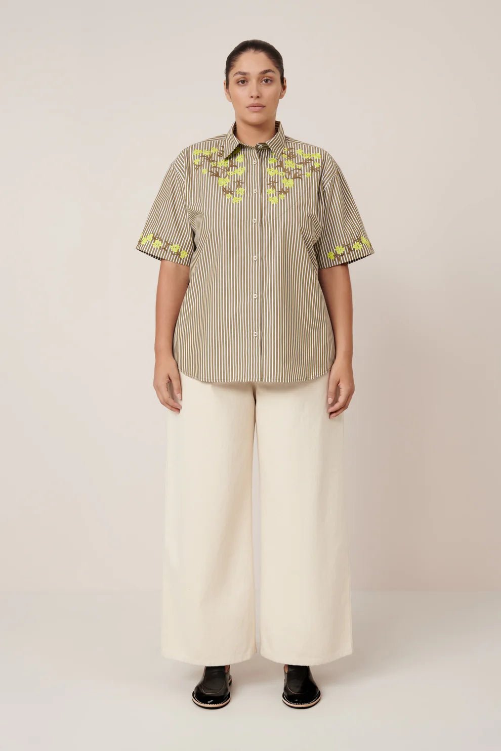 kowtow | Wildflower Shirt | Treetop Stripe | Palm Boutique