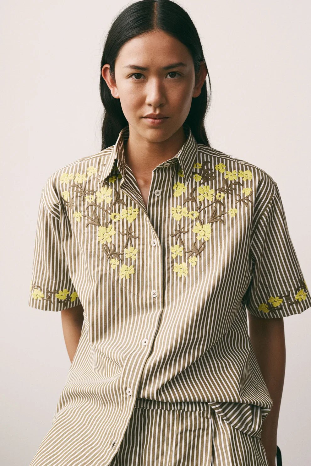 kowtow | Wildflower Shirt | Treetop Stripe | Palm Boutique