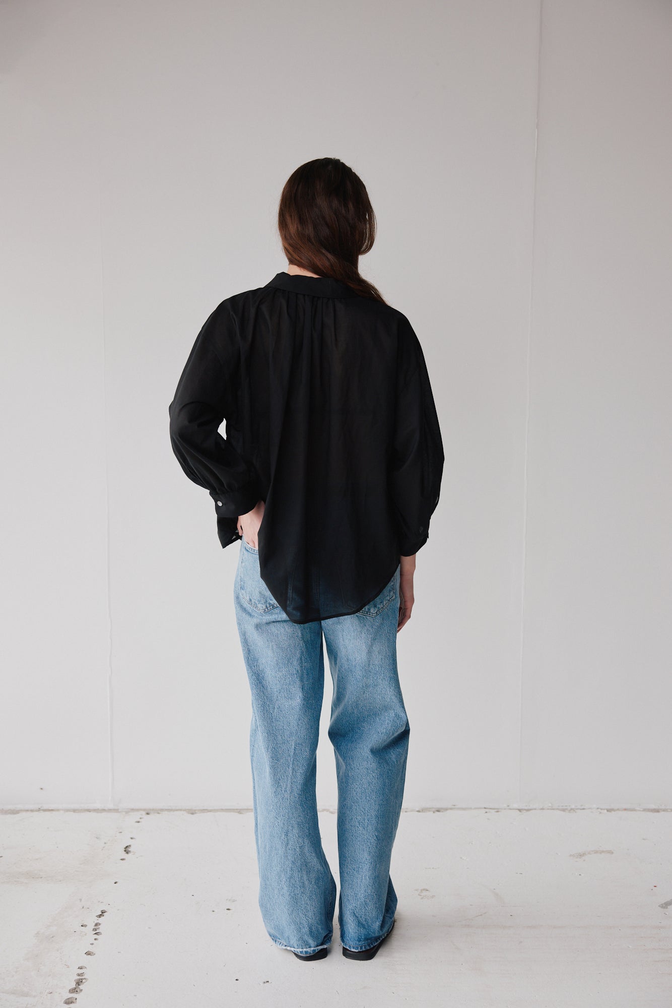 Mahsa | Dune Shirt Cotton Voile | Black | Palm Boutique