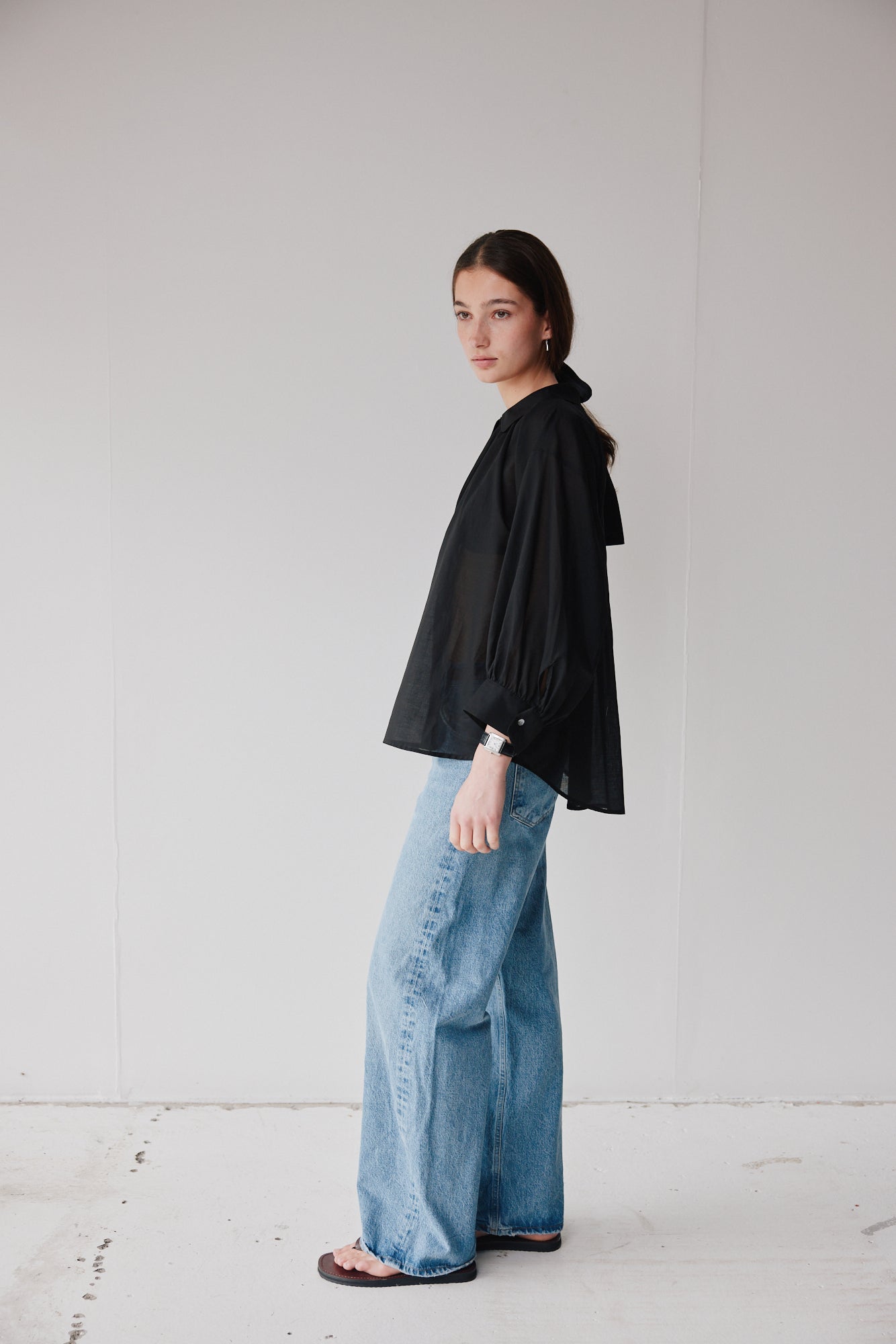 Mahsa | Dune Shirt Cotton Voile | Black | Palm Boutique