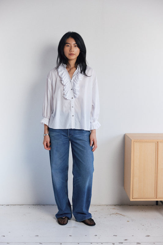 Mahsa | Jane Blouse Cotton Lawn | White | Palm Boutique