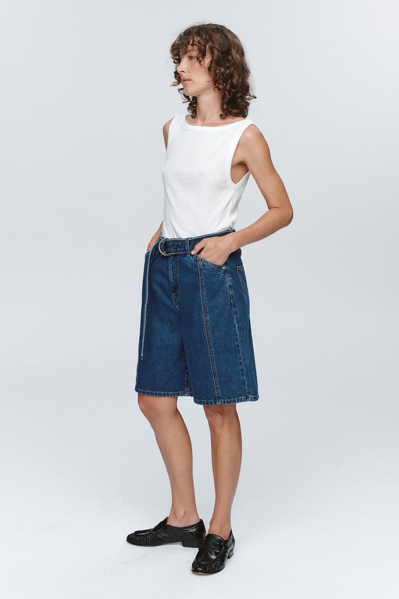 Marle | Belted Jean Short | Washed Indigo | Palm Boutique