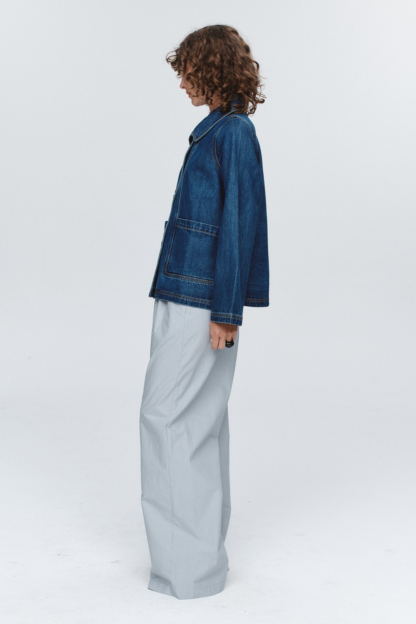 Marle | Cropped Pea Jacket | Washed Indigo | Palm Boutique
