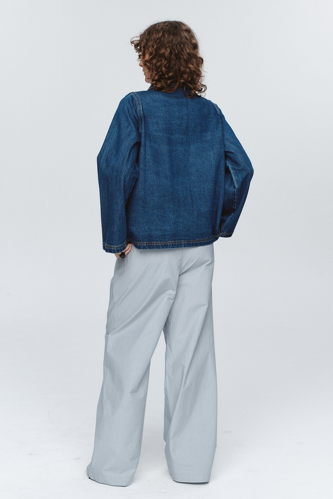 Marle | Cropped Pea Jacket | Washed Indigo | Palm Boutique