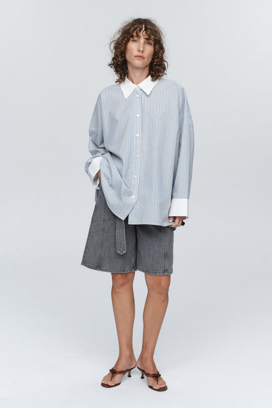 Marle | Edie Shirt | Bleu Stripe | Palm Boutique