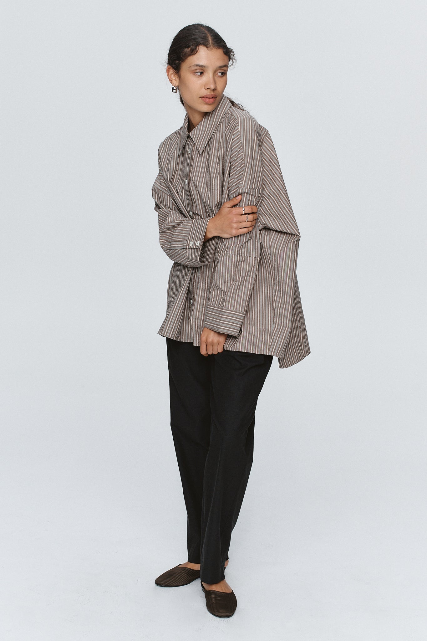 Marle | Edie Shirt | Chocolate Stripe | Palm Boutique