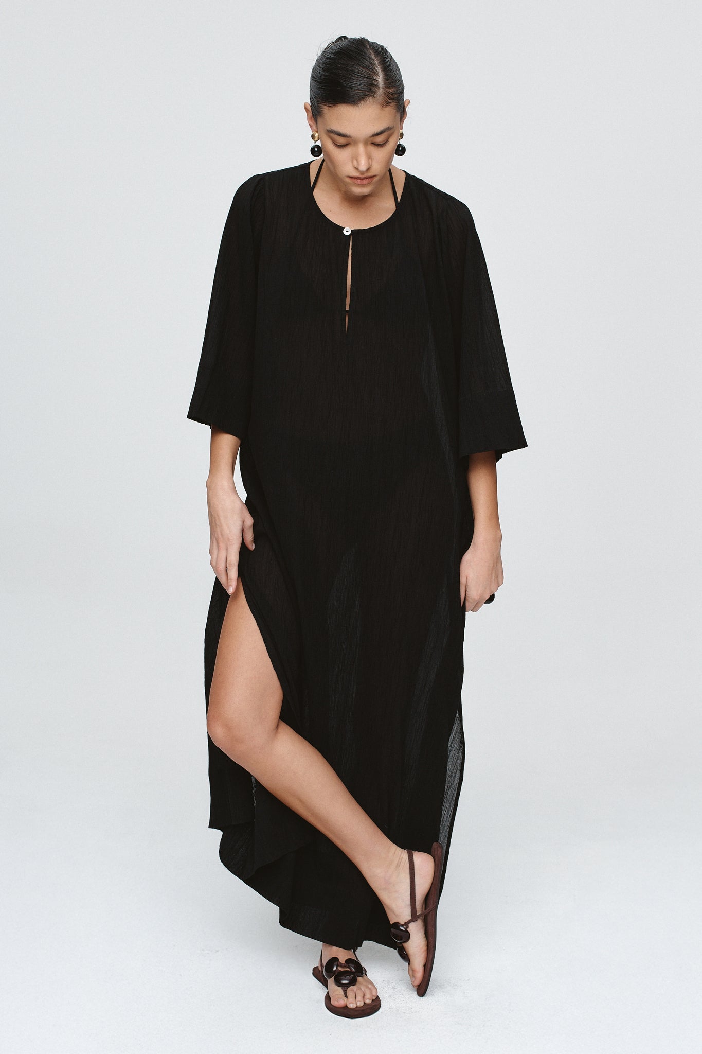 Marle | Kaftan | Black Crinkle | Palm Boutique
