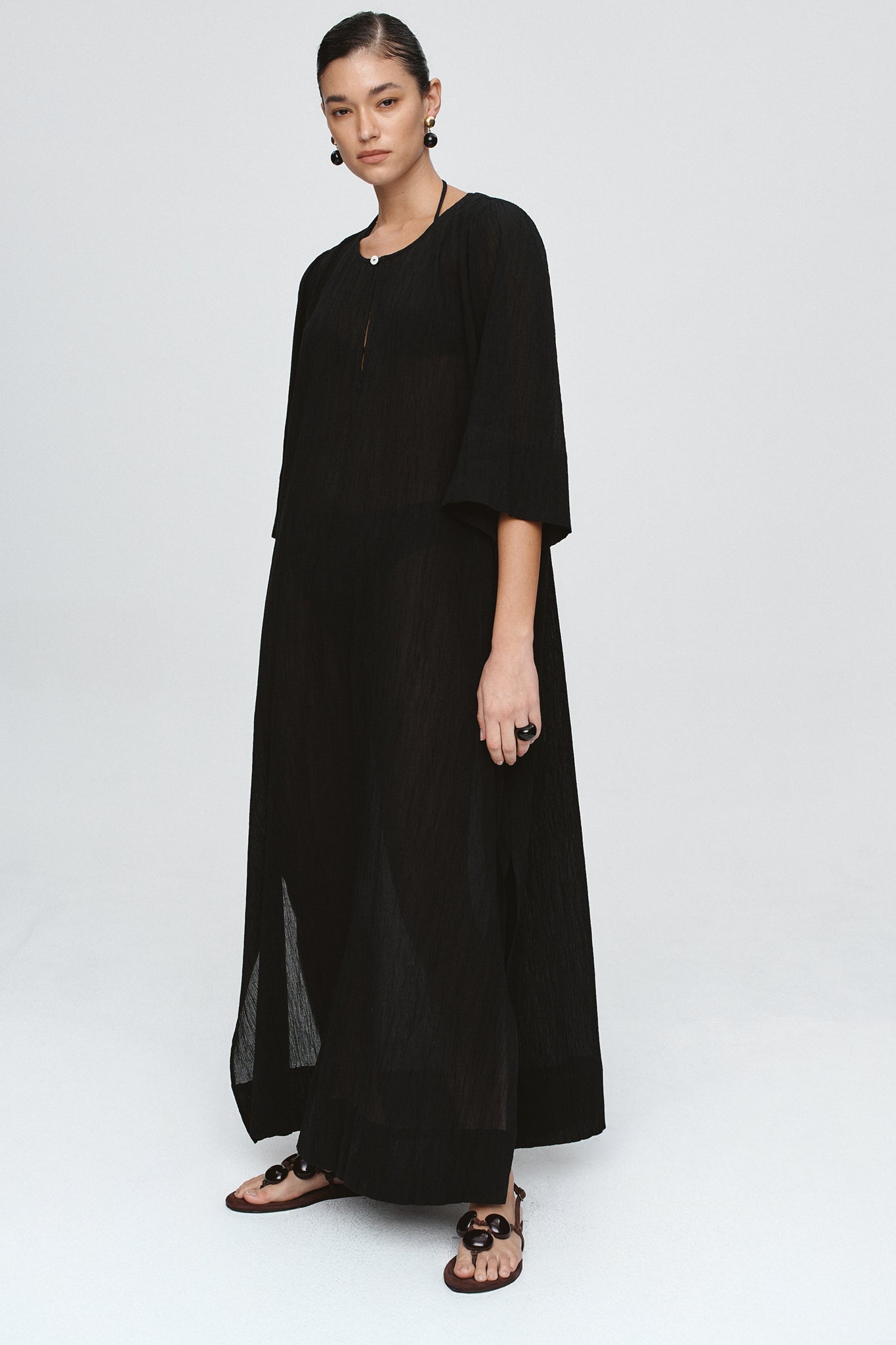 Marle | Kaftan | Black Crinkle | Palm Boutique