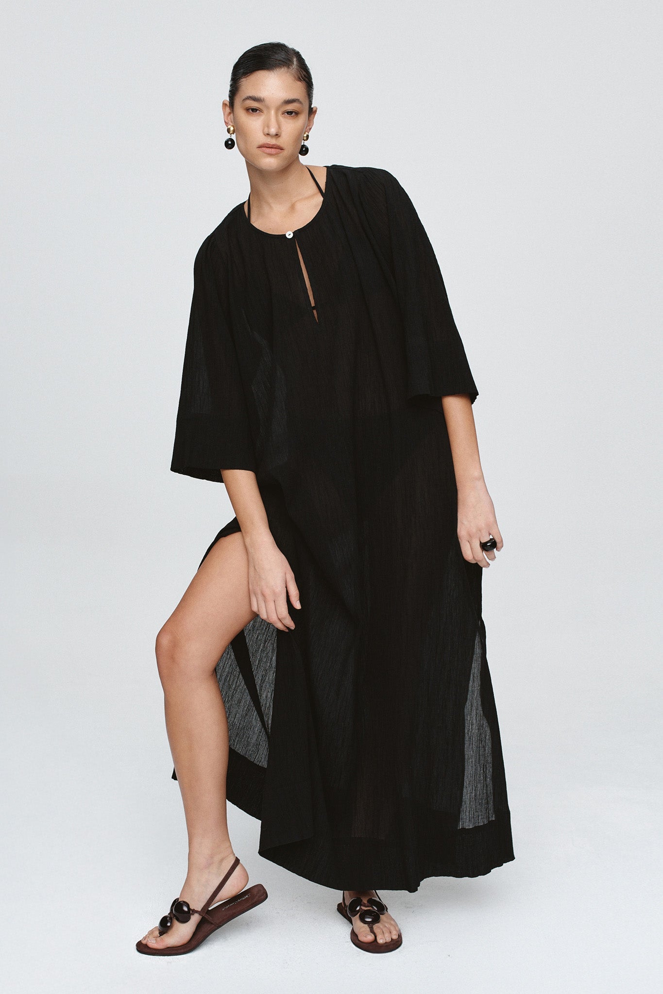 Marle | Kaftan | Black Crinkle | Palm Boutique