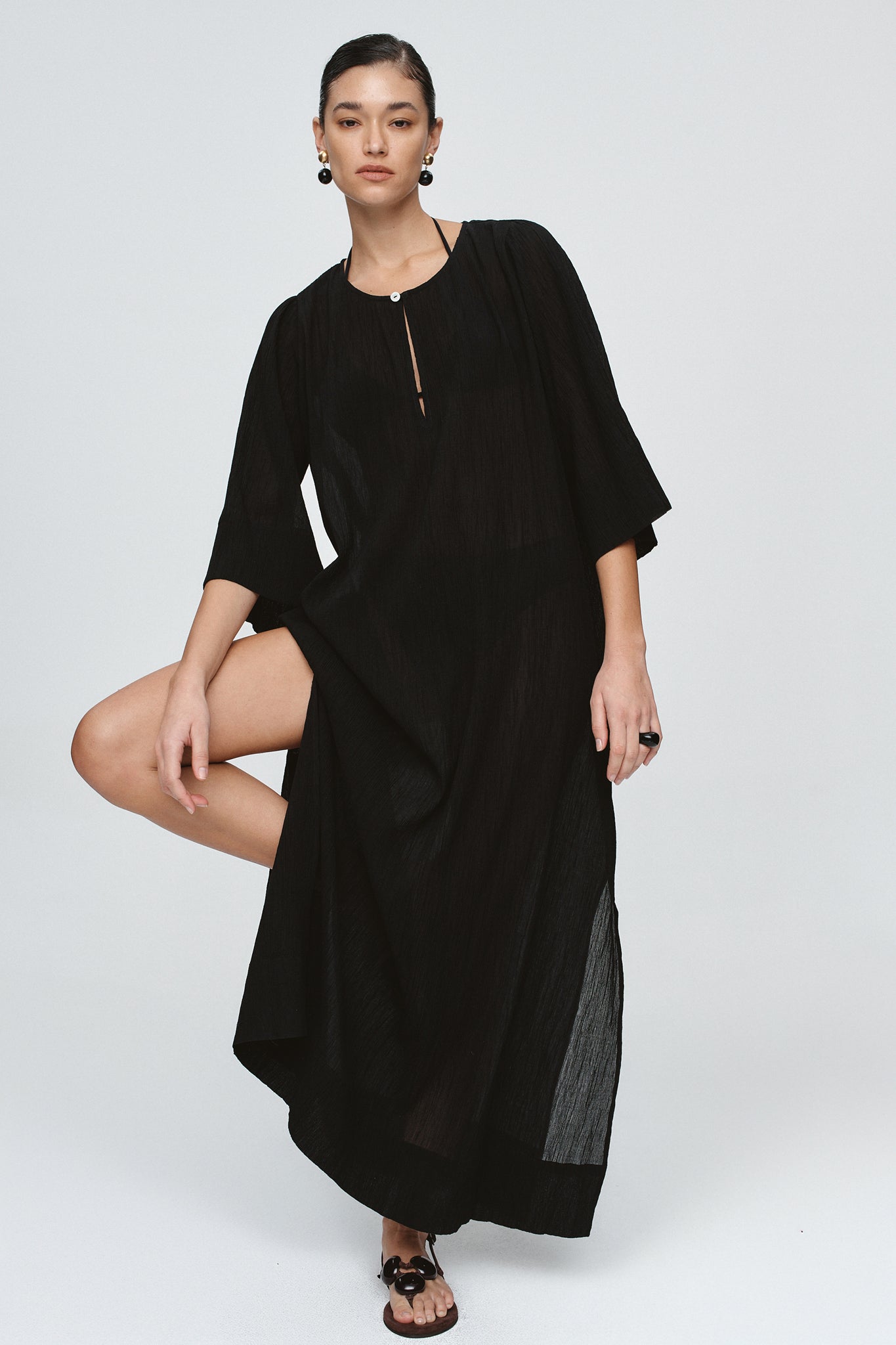 Marle | Kaftan | Black Crinkle | Palm Boutique