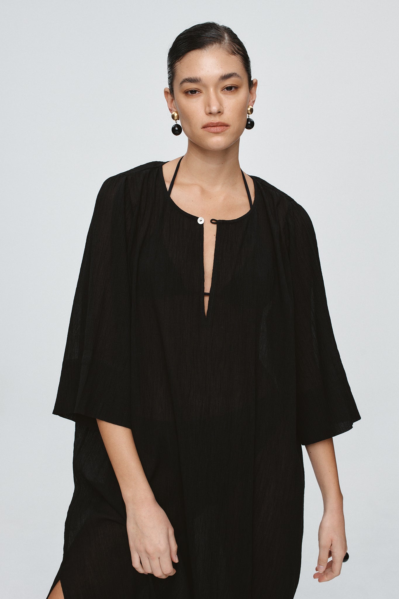 Marle | Kaftan | Black Crinkle | Palm Boutique